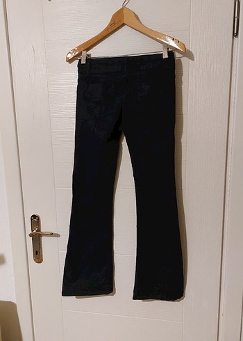 Düğmeli Lacivert Likralı Kot Pantolon - Görsel 2