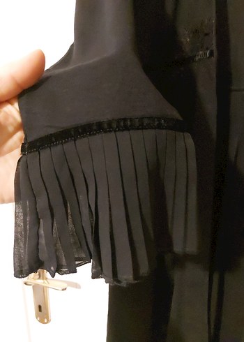 Uzun Kollu Siyah Gecelik ve Sabahlık - Görsel 6