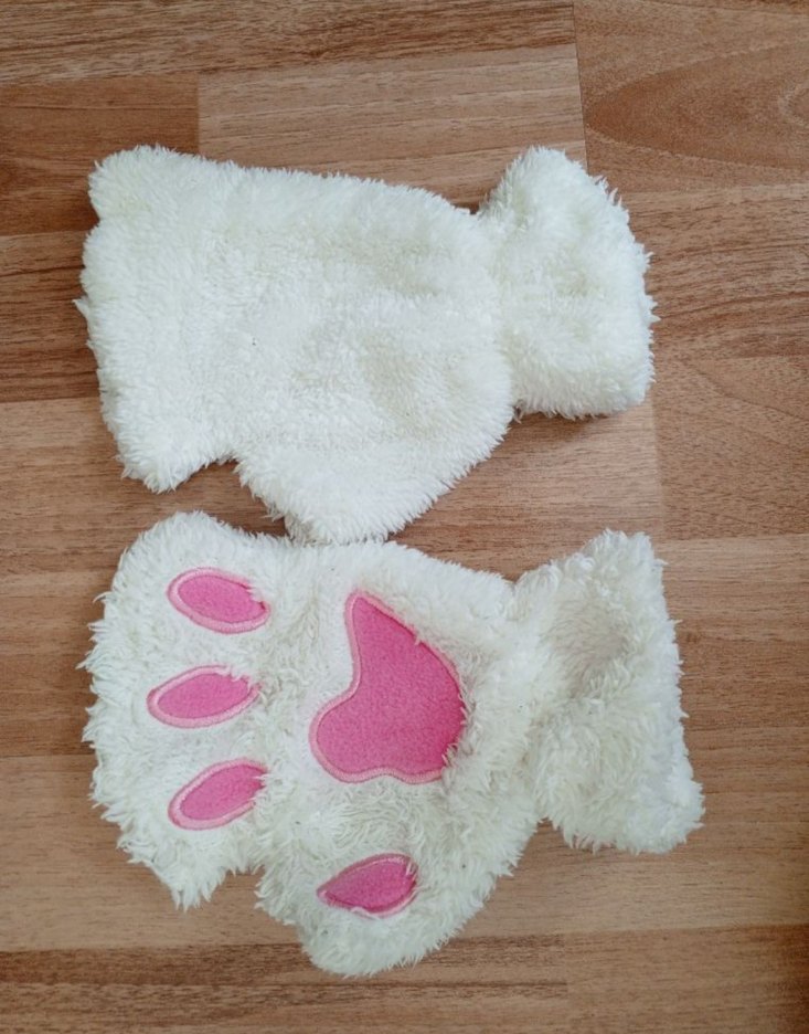 Beyaz Pembe Patili Eldiven - Görsel 3