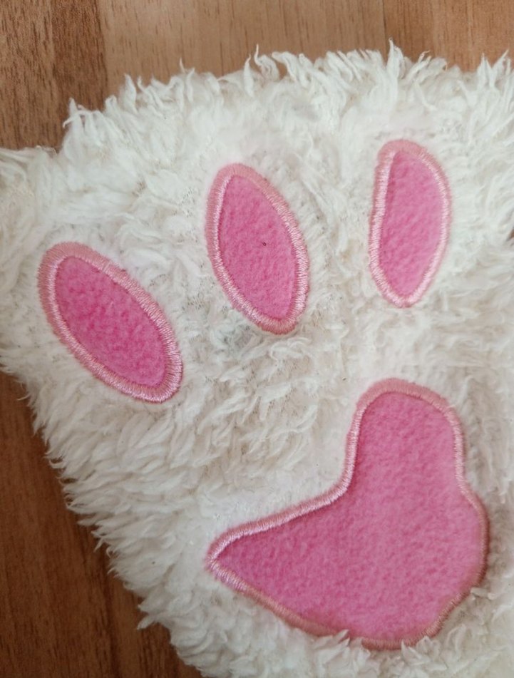 Beyaz Pembe Patili Eldiven - Görsel 2