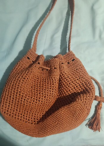 kiremit rengi Örgü Bohem Kadın Çanta - Görsel 2