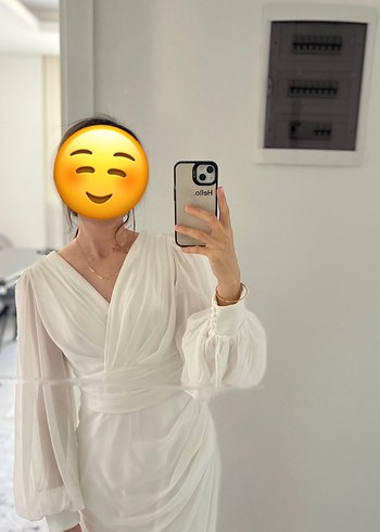 Beyaz uzun elbise - Görsel 2