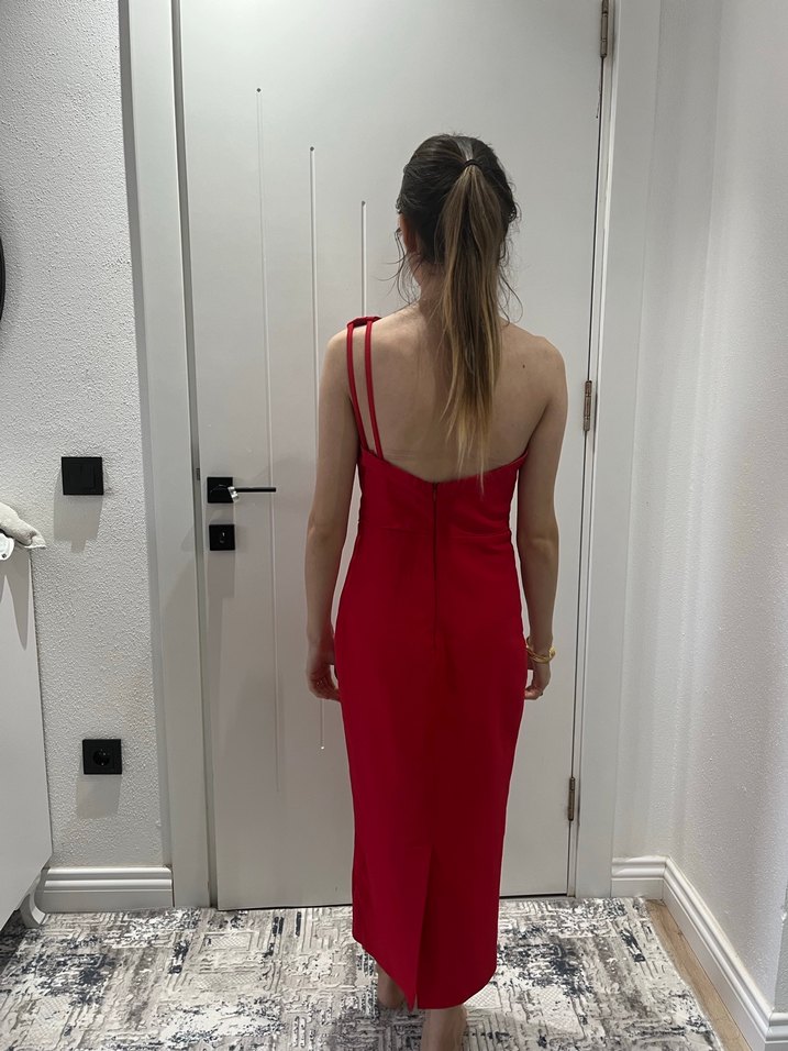 Bordo Abiye Elbise - Görsel 2