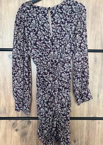 Uzun Kollu Mor Bohem Kadın Elbise - Görsel 3