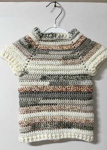 Kız Çocuk Bohem Kısa Kollu Örgü Hırka - Görsel 2