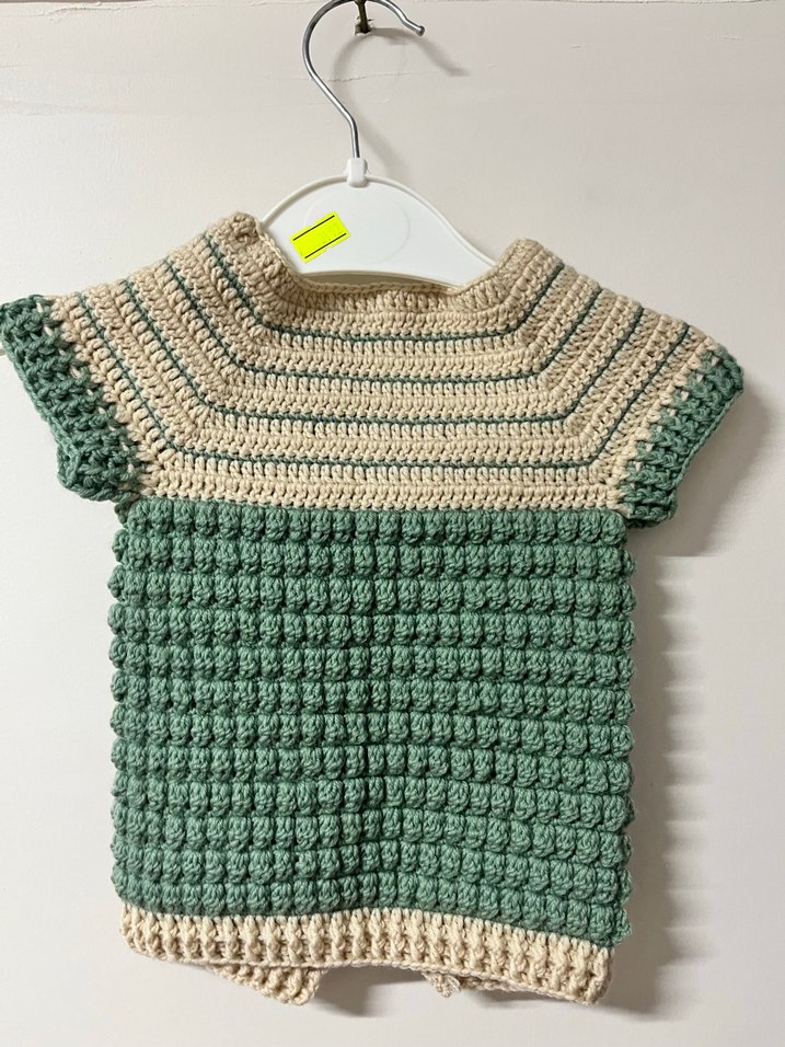 Kız Çocuk Örgü Kısa Kollu Bohem Hırka - Görsel 2