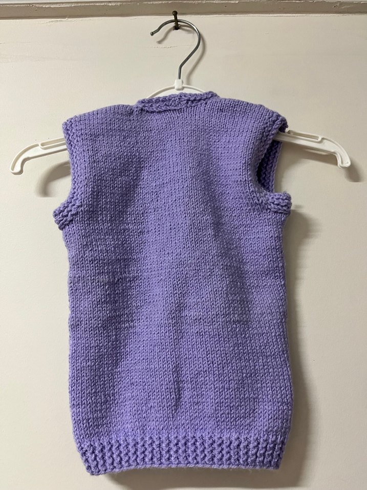 Mor Kız Çocuk Kolsuz Triko Süveter - Görsel 2