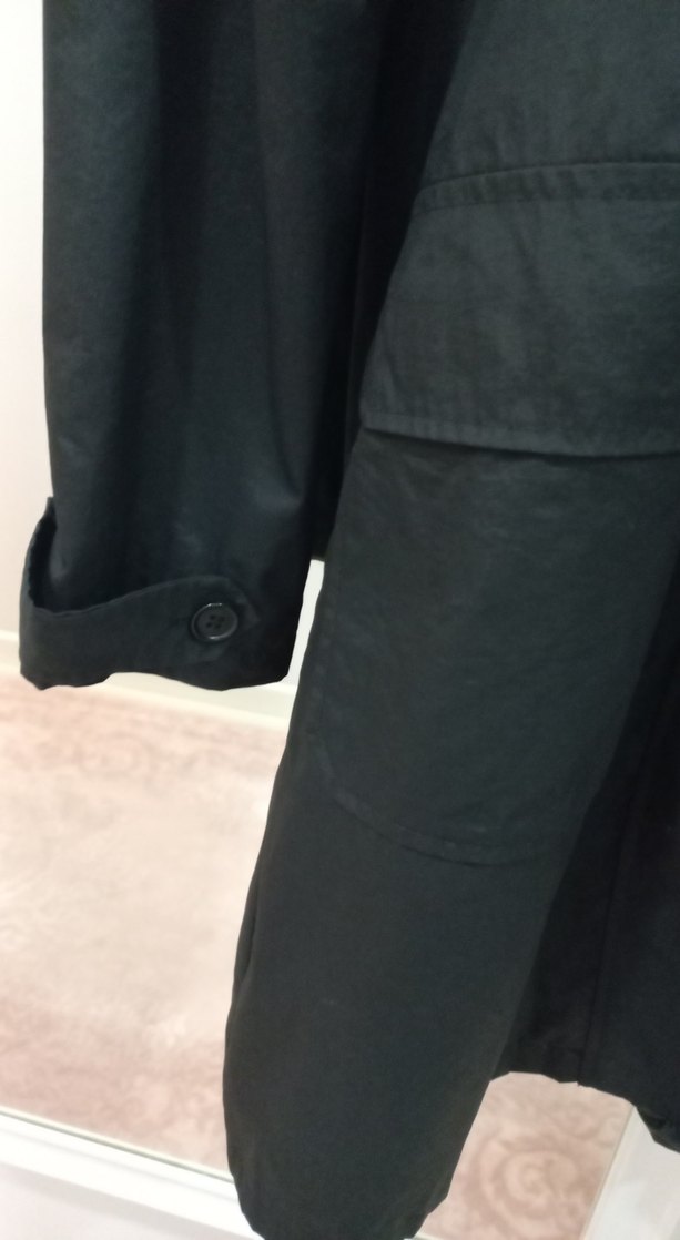 Dikişsiz Siyah kadın Midi Yağmurluk - Görsel 2