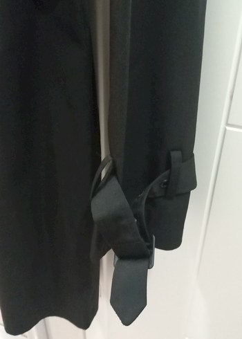 Erkek Siyah Midi Kemerli Trençkot - Görsel 10