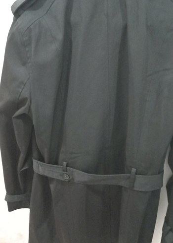 Erkek Siyah Midi Kemerli Trençkot - Görsel 8