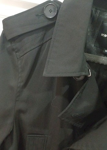 Erkek Siyah Midi Kemerli Trençkot - Görsel 7