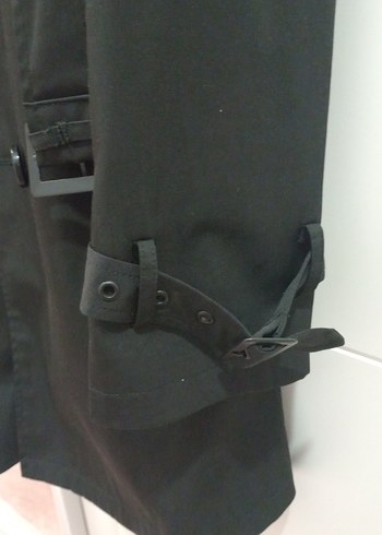 Erkek Siyah Midi Kemerli Trençkot - Görsel 4