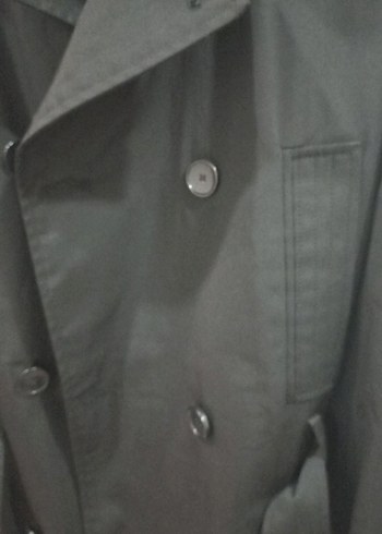 Erkek Siyah Midi Kemerli Trençkot - Görsel 2