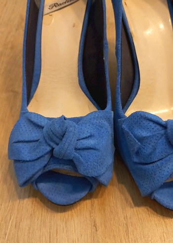 Mavi Fiyonklu Kadın Dolgu Topuklu Stiletto - Görsel 3