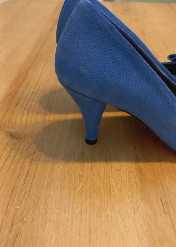 Mavi Fiyonklu Kadın Dolgu Topuklu Stiletto - Görsel 4