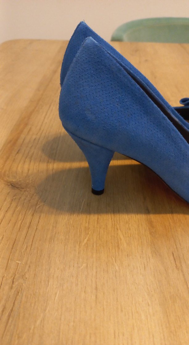 Mavi Fiyonklu Kadın Dolgu Topuklu Stiletto - Görsel 4