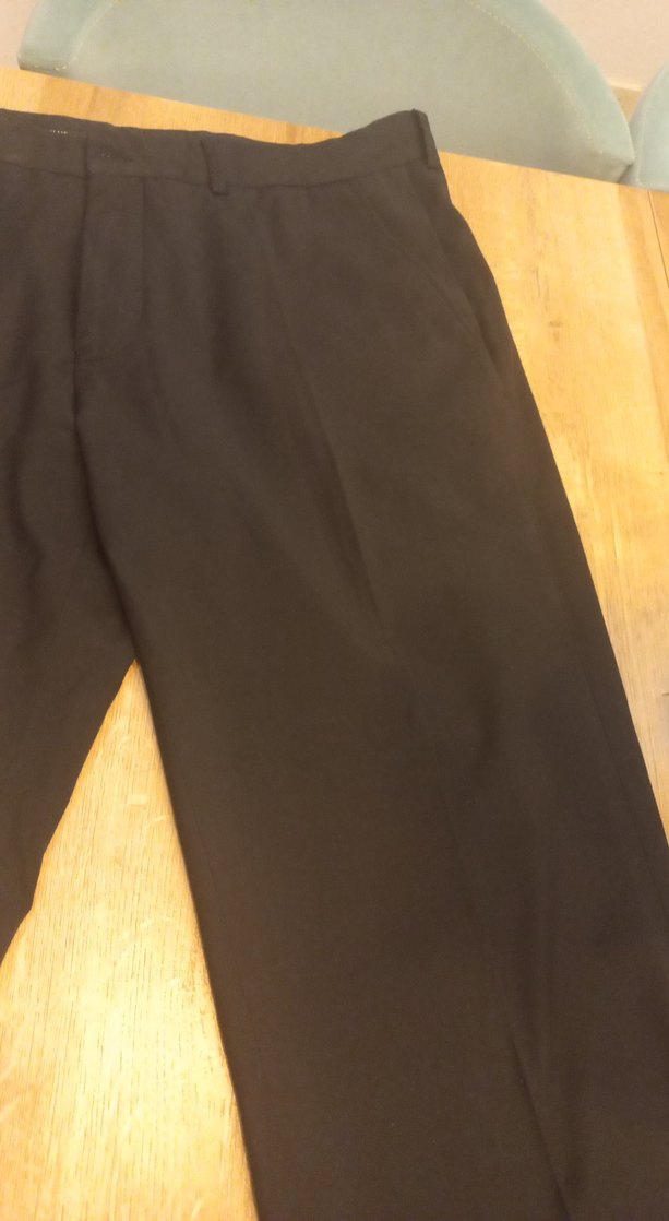 Düğmeli Koyu siyah İş Pantolonu - Görsel 2