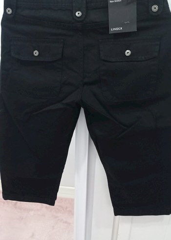 Düğmeli Siyah Kadın Denim Kapri - Görsel 8