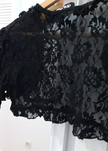 Dantel Detaylı Siyah Gotik Bluz - Görsel 6