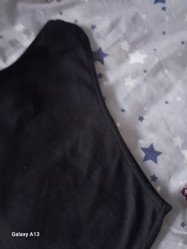 Siyah siyah mini elbise penye - Görsel 2