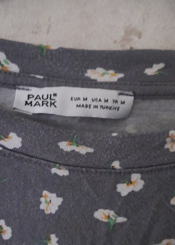 Gri Bağlama Desenli Tişört - Görsel 2