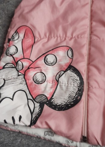 Kız Çocuk Kapüşonlu Pembe Baskılı Yelek - Görsel 2