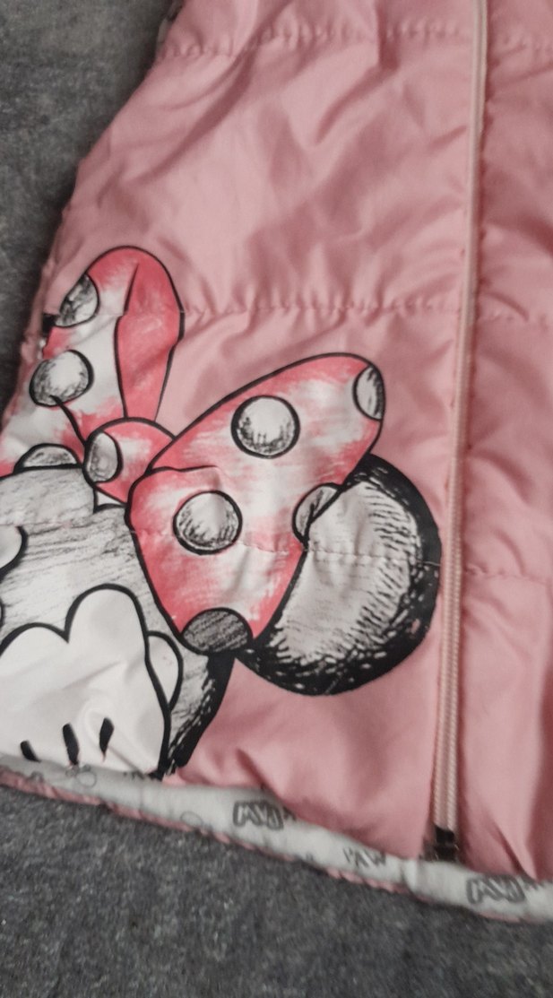 Kız Çocuk Kapüşonlu Pembe Baskılı Yelek - Görsel 2