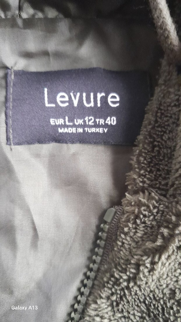 Kadın Gri Kapüşonlu Peluş Ceket - Görsel 2