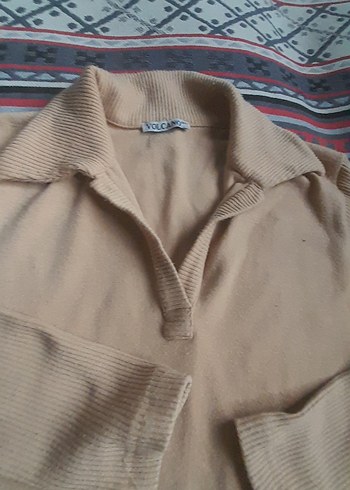 Bej Kadın Uzun Kollu triko esnek - Görsel 2