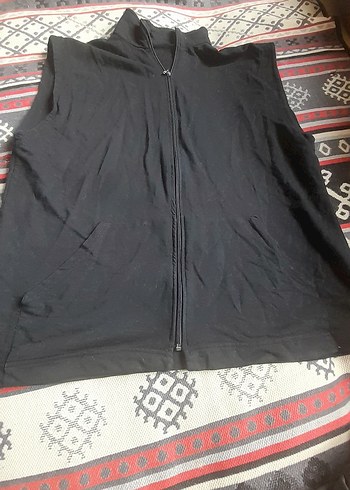 Siyah Fermuarlı Kolsuz Spor Yelek Bayan erkek - Görsel 2