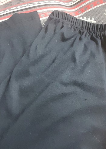 Siyah Rahat Kesim Kadın penye Pantolon - Görsel 2