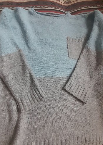 Gri Örme Kadın Kazak - Görsel 2