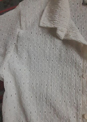 Düğmeli Beyaz Kısa Kollu Erkek Gömlek - Görsel 3