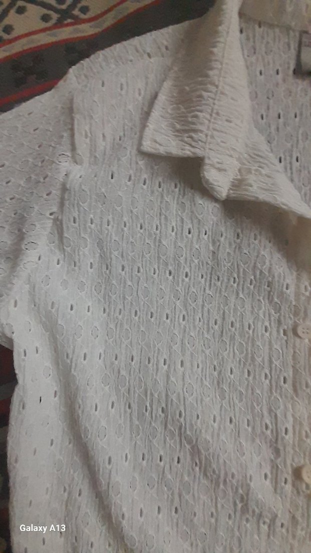 Düğmeli Beyaz Kısa Kollu Erkek Gömlek - Görsel 3