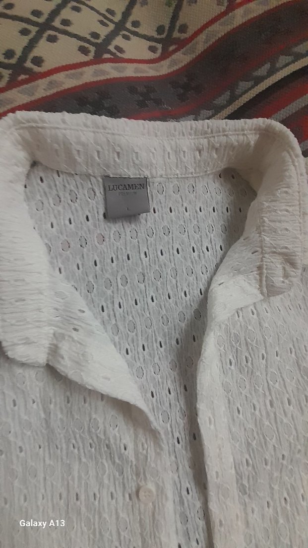 Düğmeli Beyaz Kısa Kollu Erkek Gömlek - Görsel 2