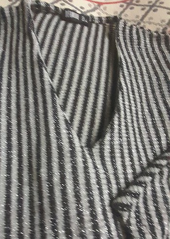 Gri Çizgili Bohem Bornoz - Görsel 2