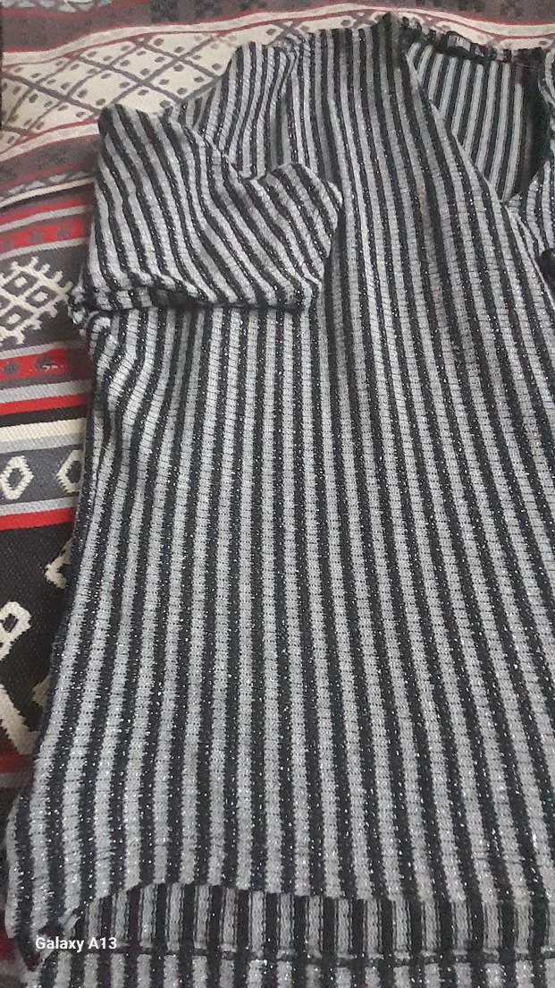 Gri Çizgili Bohem Bornoz - Görsel 3