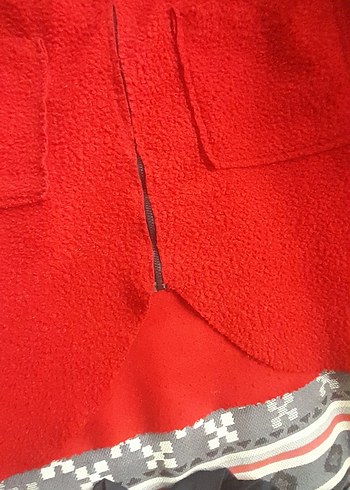 Bordo Fermuarlı Uzun  kadin Kaban  Boy103 En 70 - Görsel 3