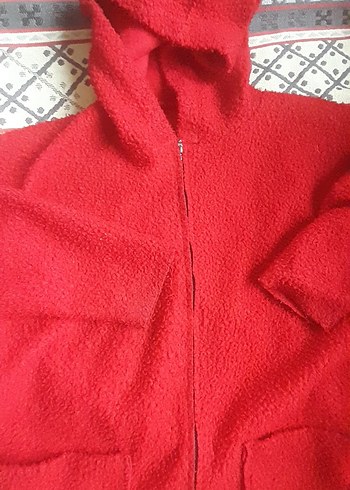 Bordo Fermuarlı Uzun  kadin Kaban  Boy103 En 70 - Görsel 2