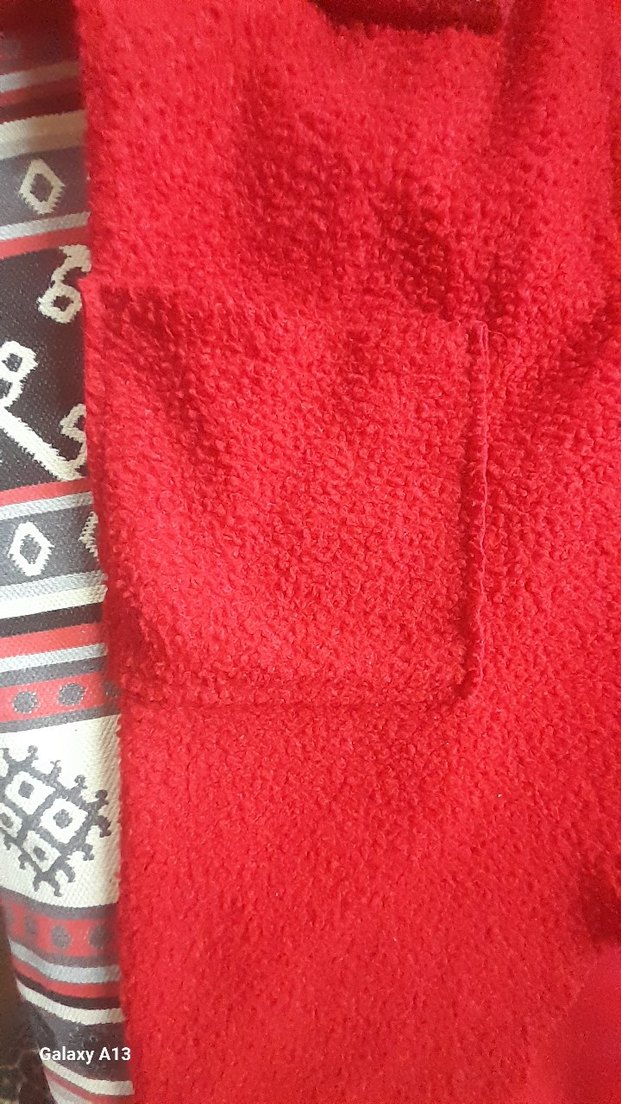 Bordo Fermuarlı Uzun  kadin Kaban  Boy103 En 70 - Görsel 4