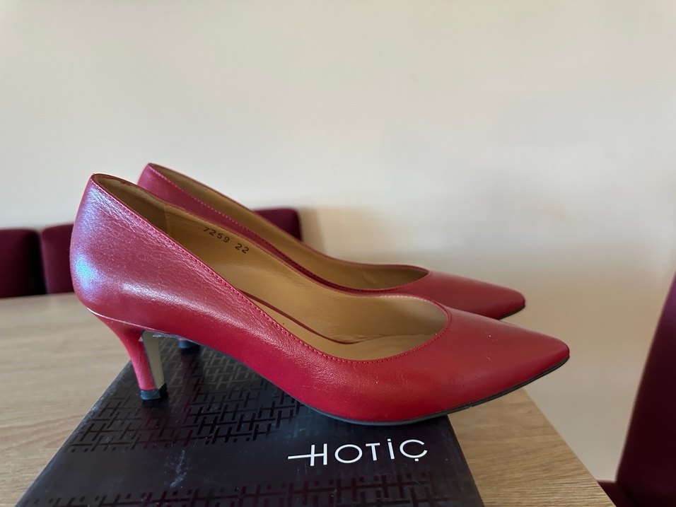 Kırmızı Rugan Stiletto Kadın Topuklu - Görsel 2