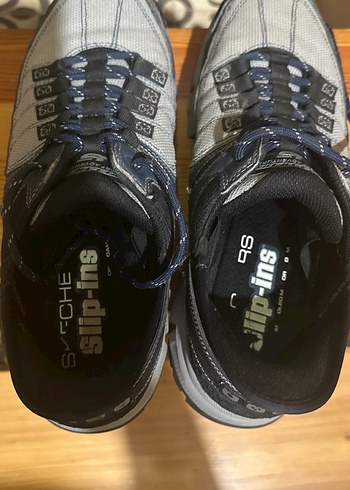 Skechers 44 Gri lacivert orjinal waterproof Erkek Spor Ayakkabı - Görsel 4