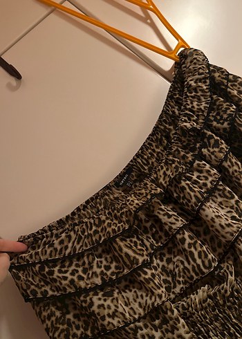 Koton Leopar Desenli Uzun Kollu Fırfırlı Bluz - Görsel 4