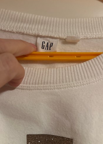 Orjinal Beyaz GAP  (simli logolu)Kadın Sweatshirt - Görsel 3