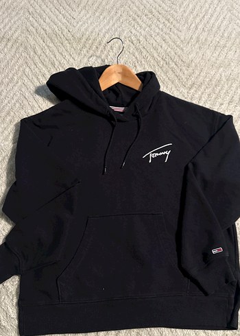 Orijinal Tommy Siyah Kapüşonlu Sweatshirt - Görsel 3