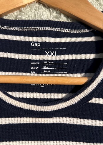 Orijinal GAP Lacivert Çizgili erkek uzun Kol swatshirt - Görsel 2