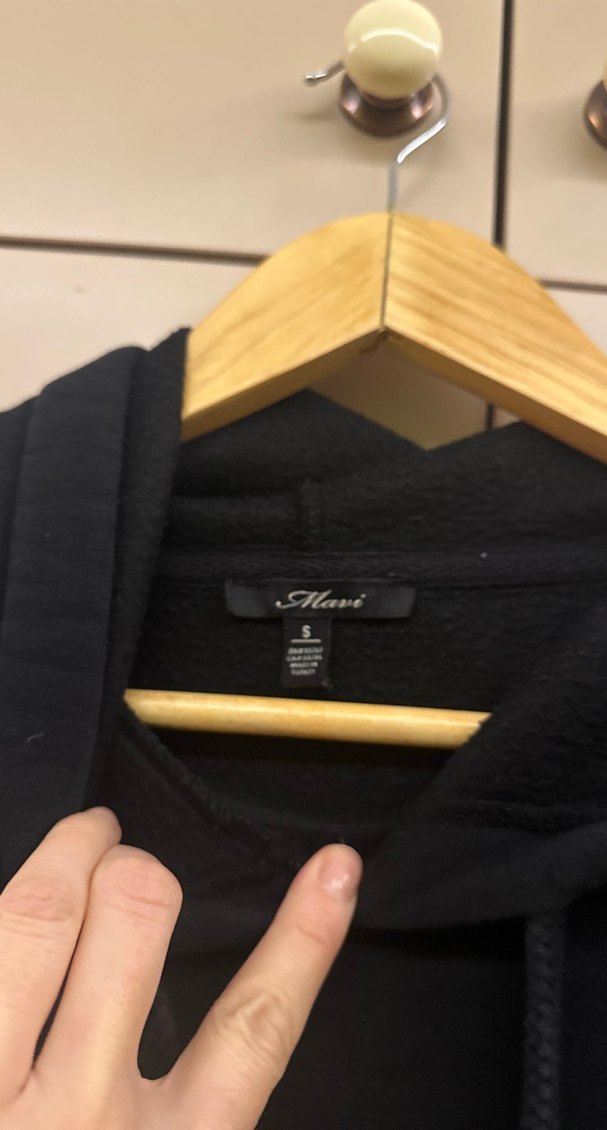 Mavi jeans Siyah Kapüşonlu unisex Sweatshirt - Görsel 2