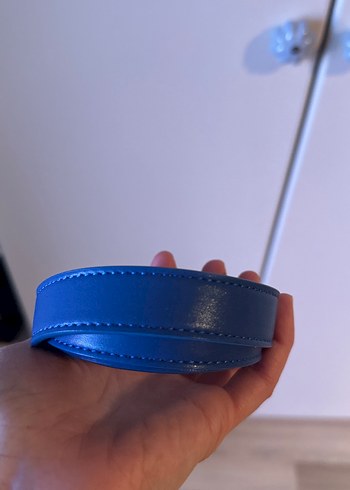 Dior Mavi Deri Kadın Kemer Metal Tokalı - Görsel 6