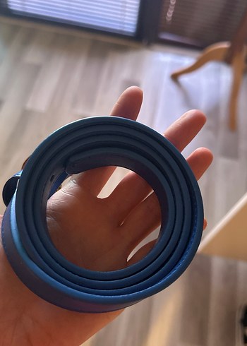 Dior Mavi Deri Kadın Kemer Metal Tokalı - Görsel 4