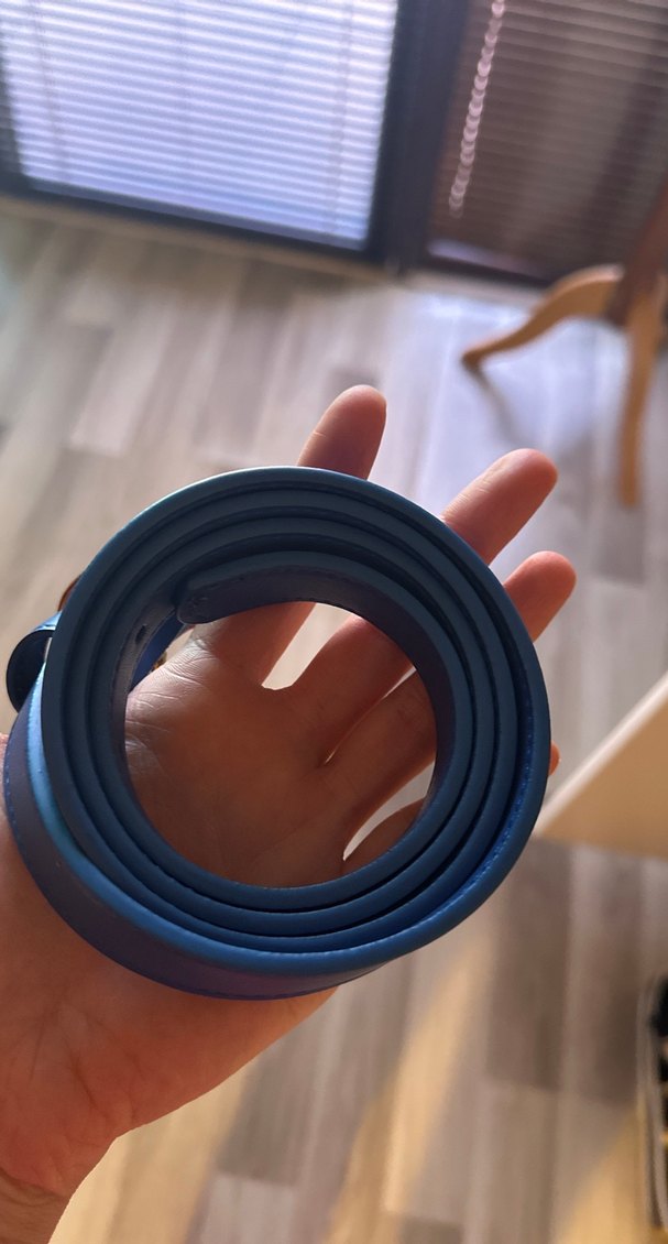 Dior Mavi Deri Kadın Kemer Metal Tokalı - Görsel 4